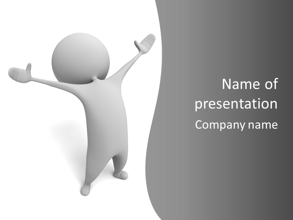 Success Three Dimensional Isolated PowerPoint Template