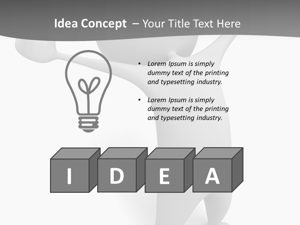 Success Three Dimensional Isolated PowerPoint Template