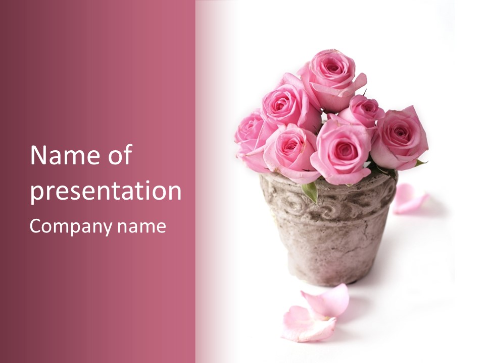 Plant Pink Blossom PowerPoint Template