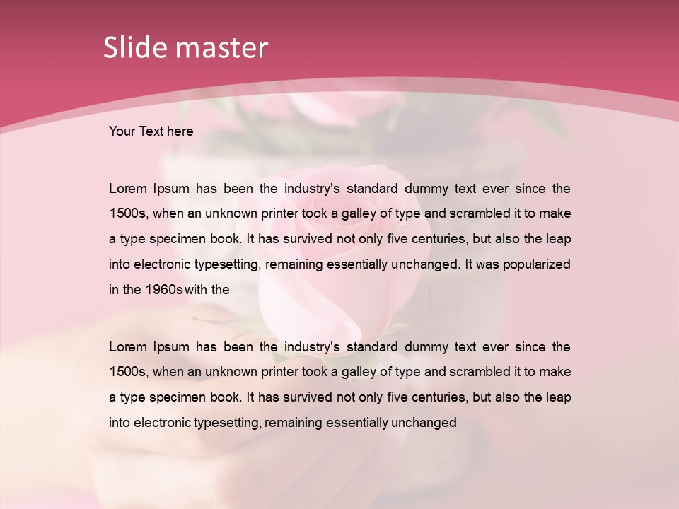 Soft Pink Holding PowerPoint Template