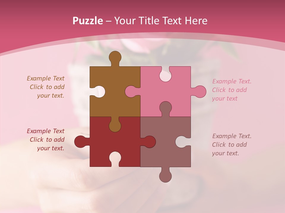 Soft Pink Holding PowerPoint Template