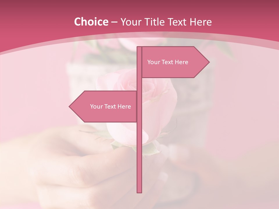 Soft Pink Holding PowerPoint Template