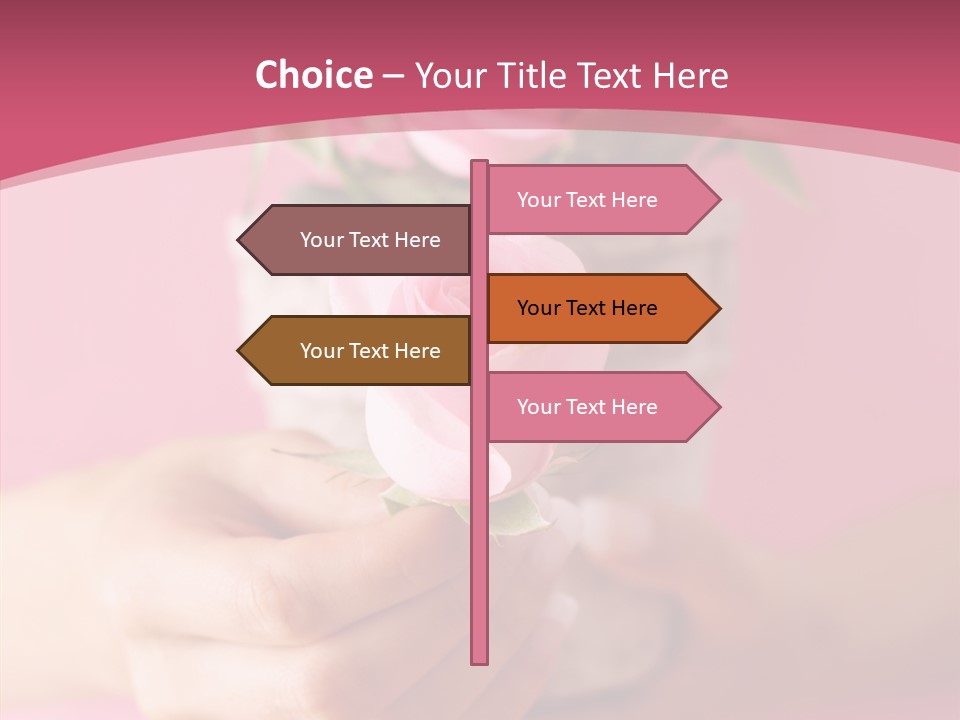 Soft Pink Holding PowerPoint Template