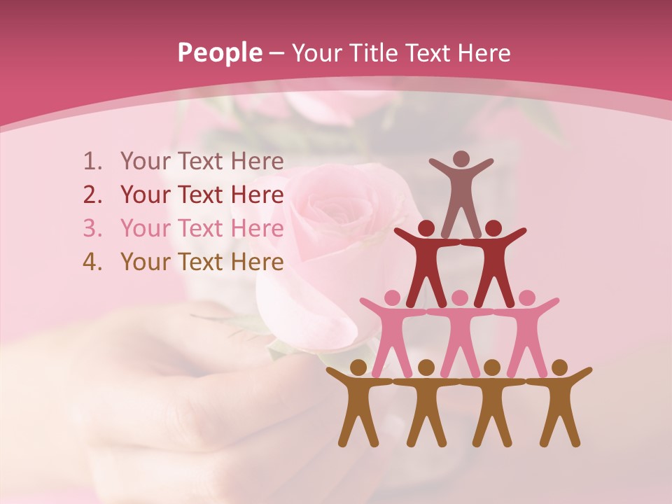 Soft Pink Holding PowerPoint Template
