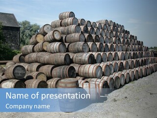 Stacked Alcohol Container PowerPoint Template