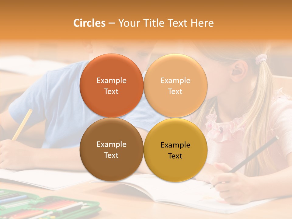 Desk Lesson Schoolboy PowerPoint Template