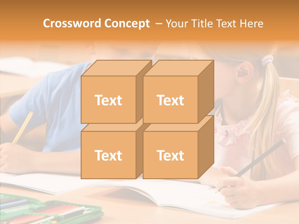 Desk Lesson Schoolboy PowerPoint Template