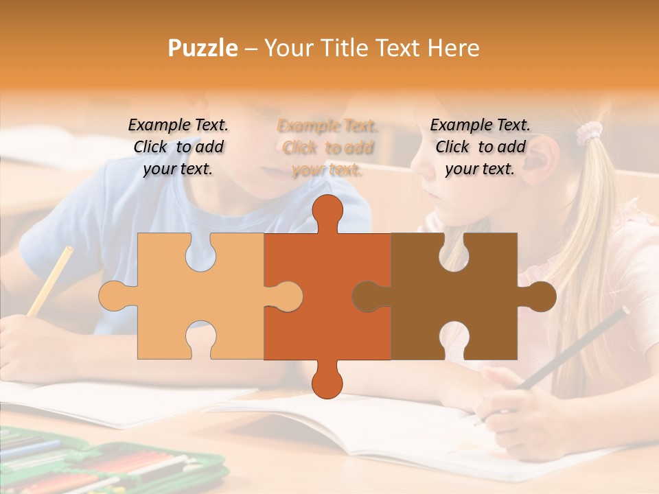 Desk Lesson Schoolboy PowerPoint Template