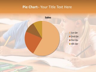 Desk Lesson Schoolboy PowerPoint Template