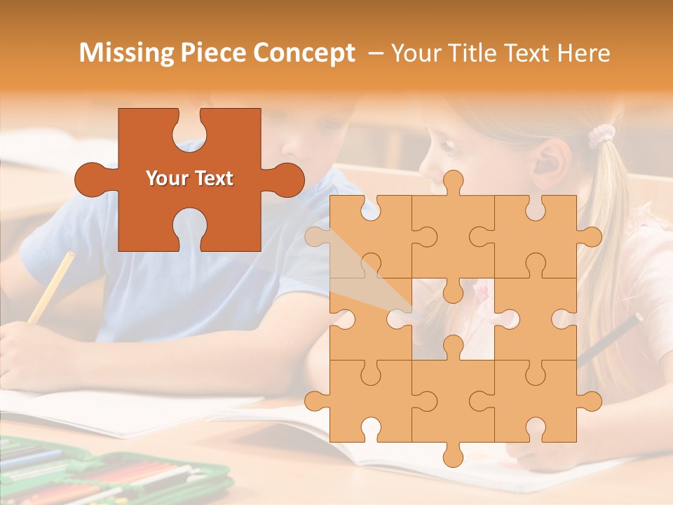 Desk Lesson Schoolboy PowerPoint Template