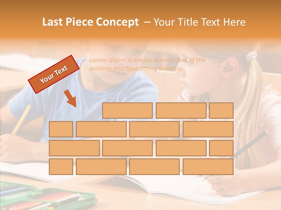 Desk Lesson Schoolboy PowerPoint Template