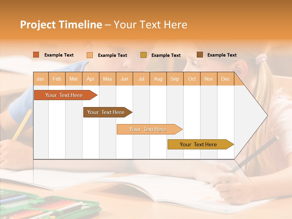 Desk Lesson Schoolboy PowerPoint Template