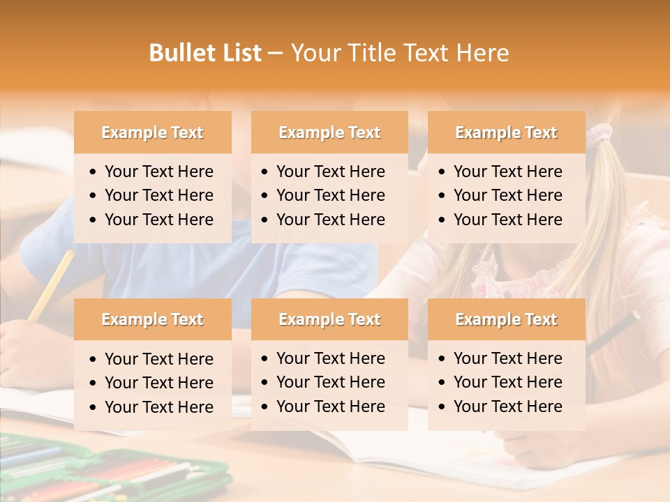 Desk Lesson Schoolboy PowerPoint Template