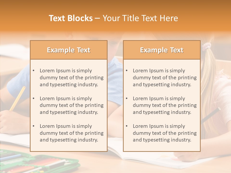 Desk Lesson Schoolboy PowerPoint Template