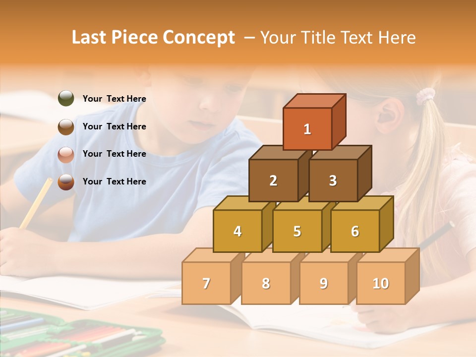 Desk Lesson Schoolboy PowerPoint Template
