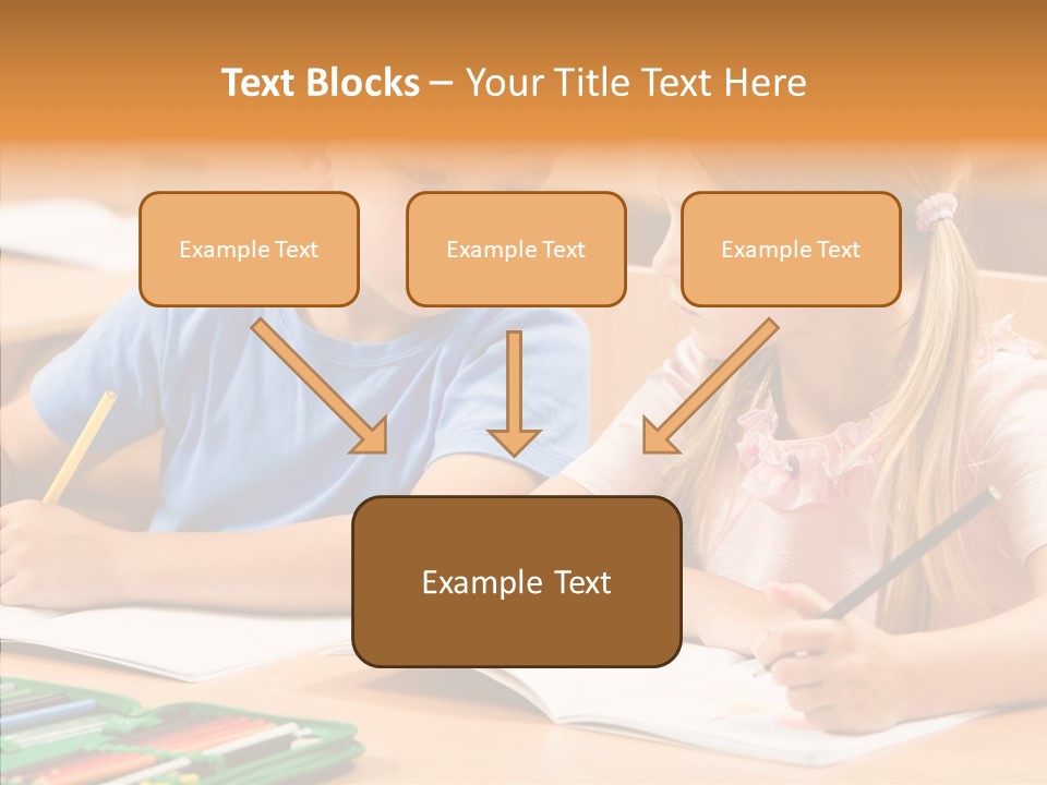 Desk Lesson Schoolboy PowerPoint Template