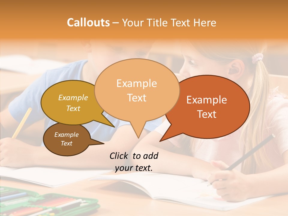 Desk Lesson Schoolboy PowerPoint Template