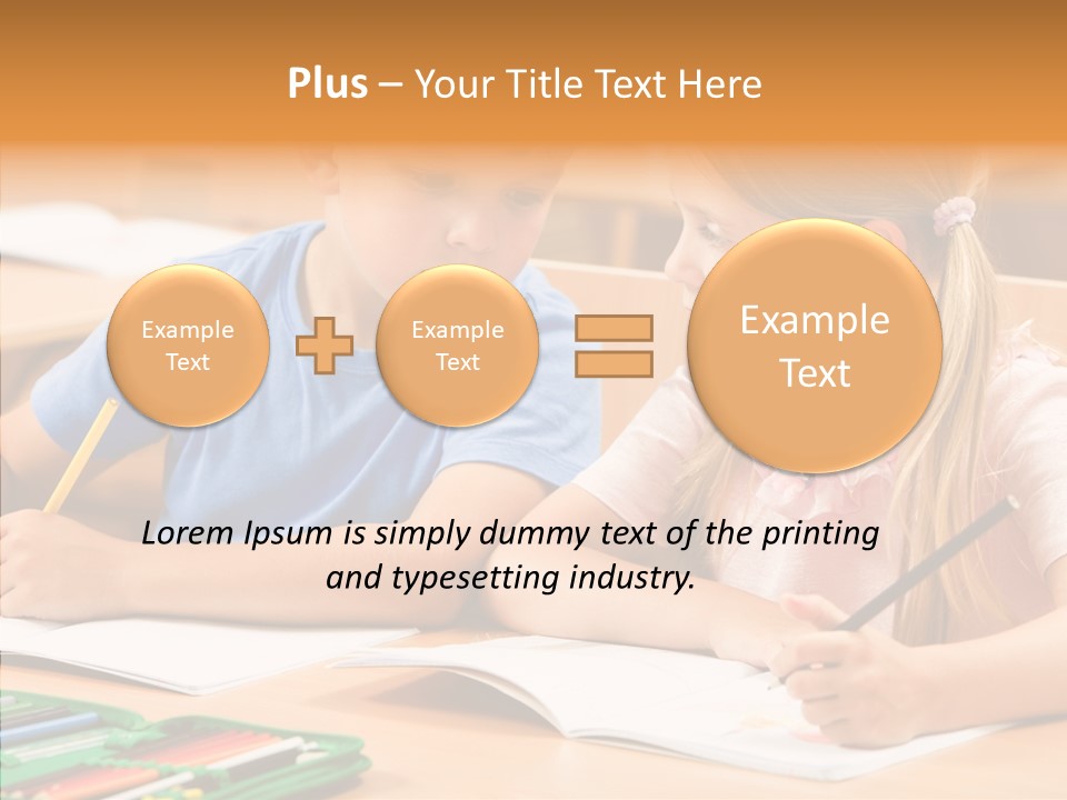 Desk Lesson Schoolboy PowerPoint Template