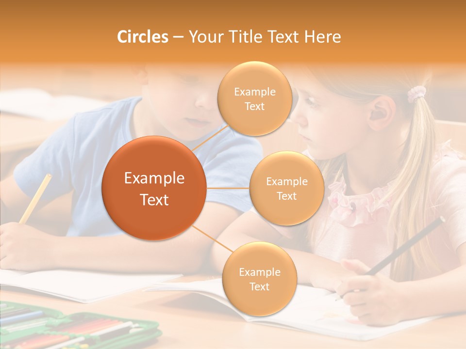 Desk Lesson Schoolboy PowerPoint Template