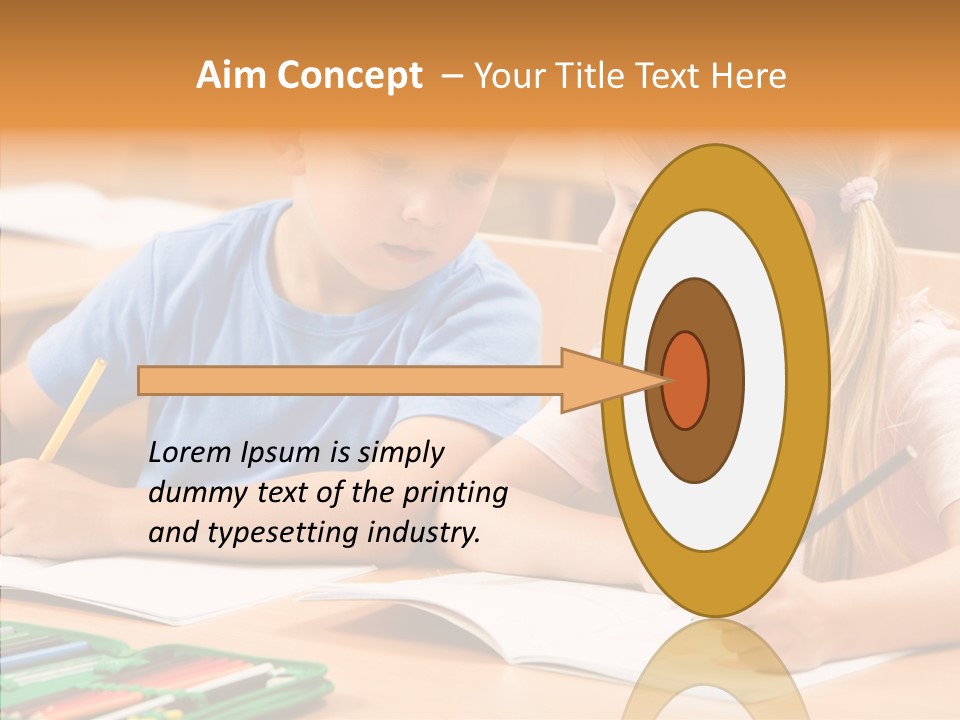 Desk Lesson Schoolboy PowerPoint Template