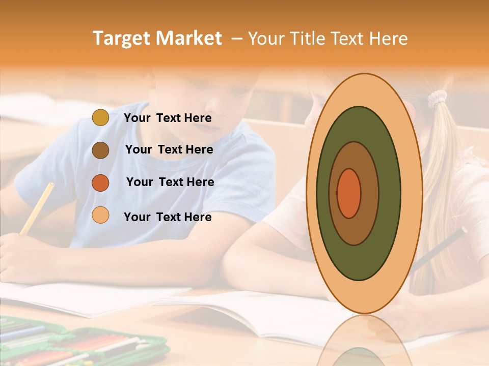 Desk Lesson Schoolboy PowerPoint Template