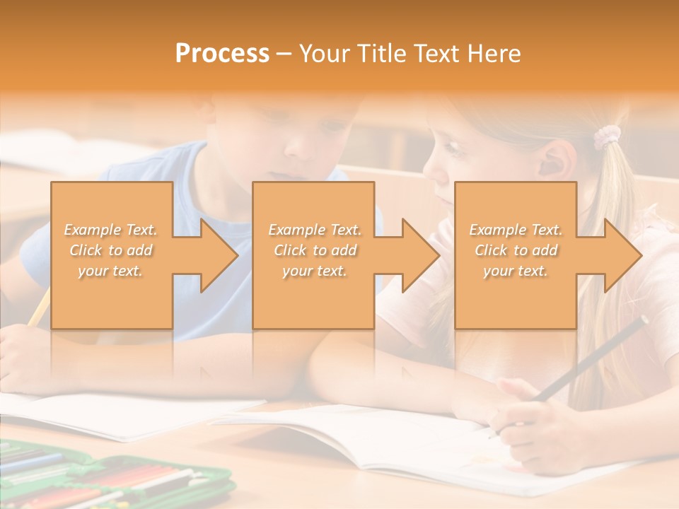 Desk Lesson Schoolboy PowerPoint Template
