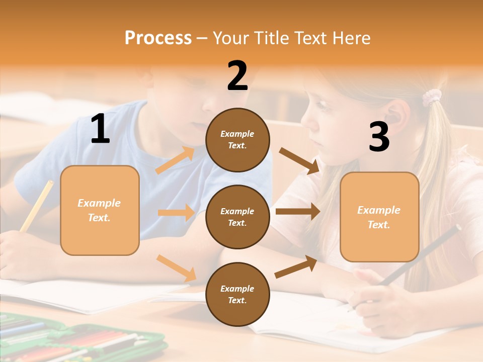 Desk Lesson Schoolboy PowerPoint Template