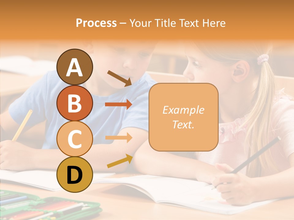 Desk Lesson Schoolboy PowerPoint Template