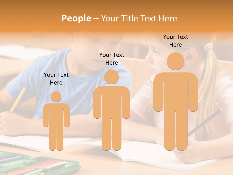 Desk Lesson Schoolboy PowerPoint Template