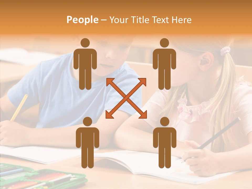 Desk Lesson Schoolboy PowerPoint Template