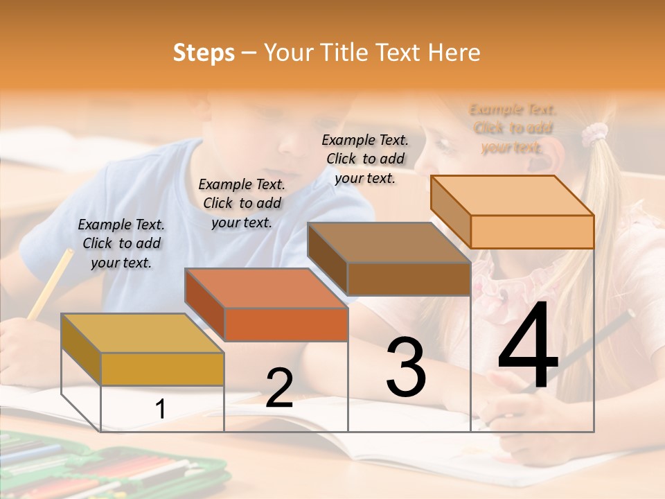 Desk Lesson Schoolboy PowerPoint Template