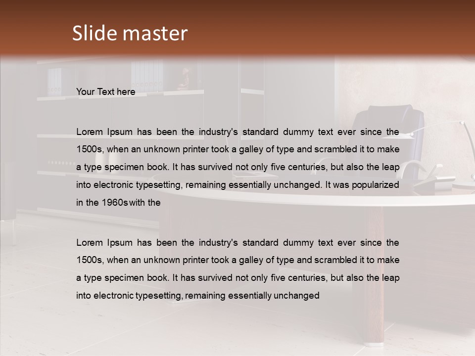 Room Three Dimensional Easy Chair PowerPoint Template