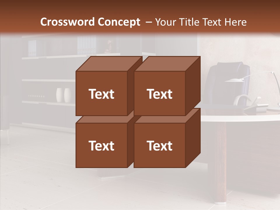 Room Three Dimensional Easy Chair PowerPoint Template