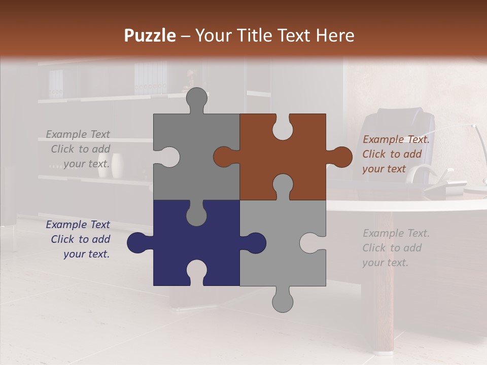 Room Three Dimensional Easy Chair PowerPoint Template