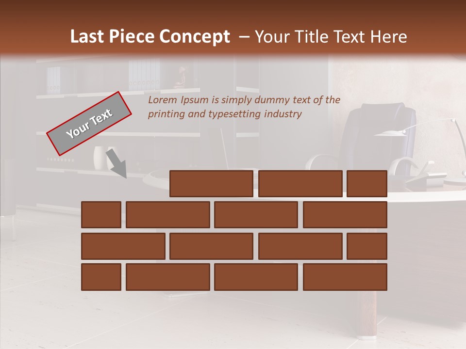 Room Three Dimensional Easy Chair PowerPoint Template