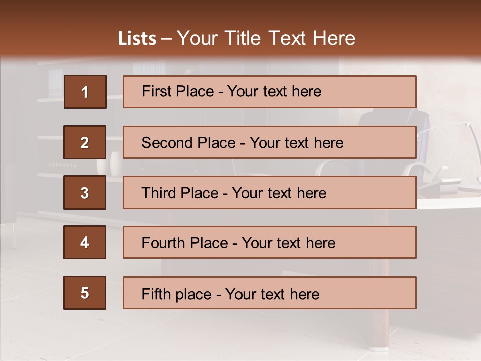 Room Three Dimensional Easy Chair PowerPoint Template