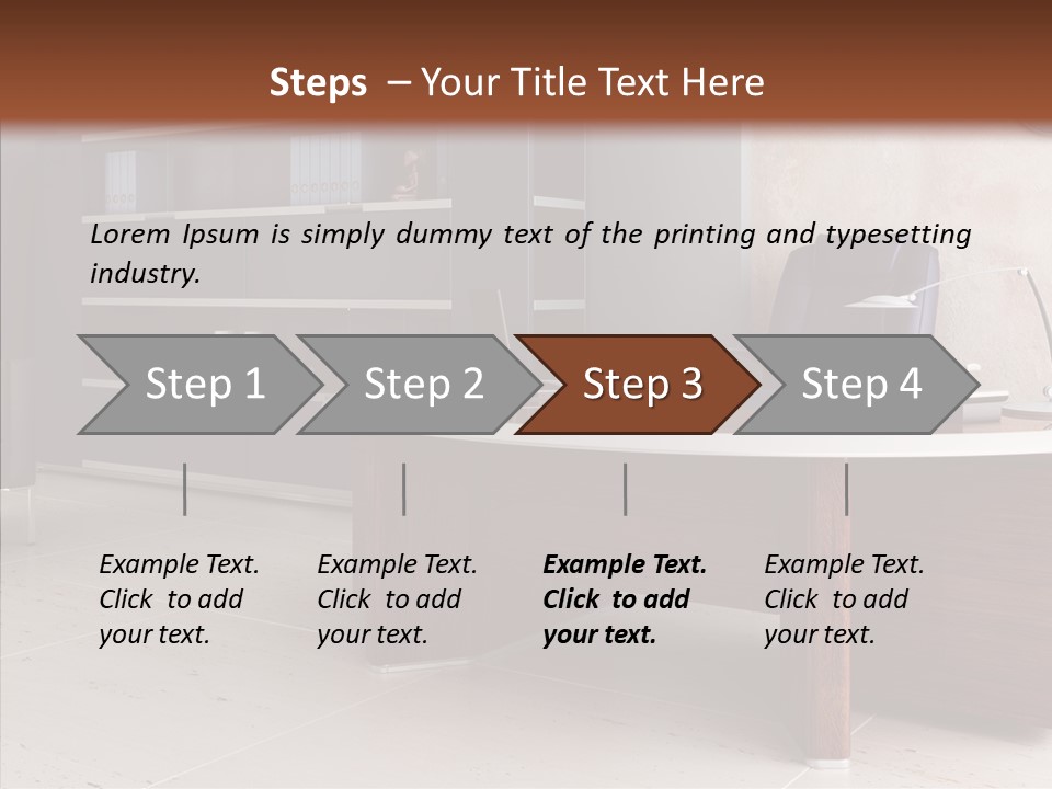 Room Three Dimensional Easy Chair PowerPoint Template
