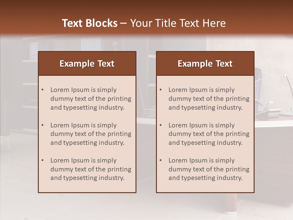 Room Three Dimensional Easy Chair PowerPoint Template