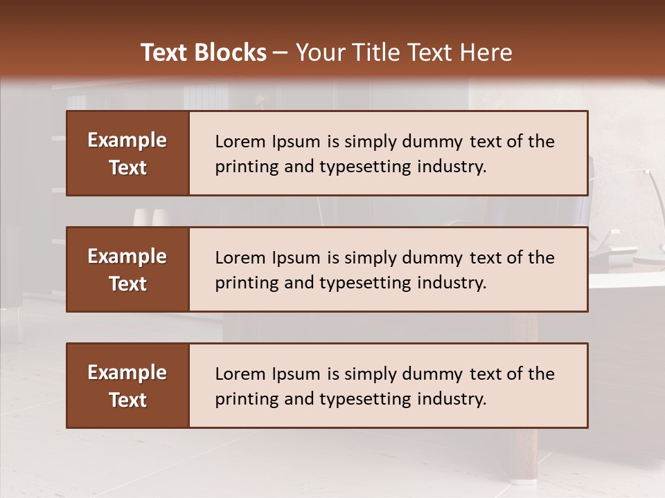 Room Three Dimensional Easy Chair PowerPoint Template