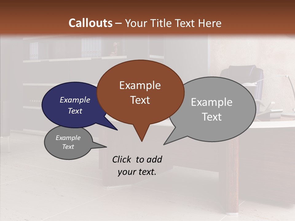Room Three Dimensional Easy Chair PowerPoint Template