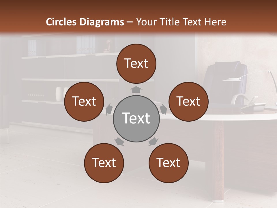 Room Three Dimensional Easy Chair PowerPoint Template
