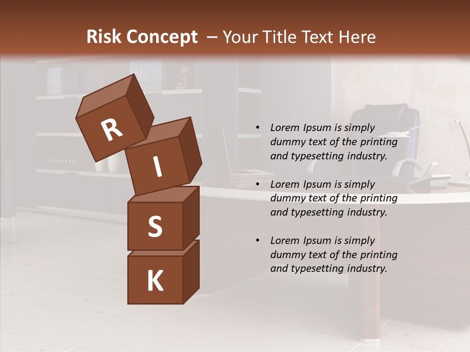 Room Three Dimensional Easy Chair PowerPoint Template