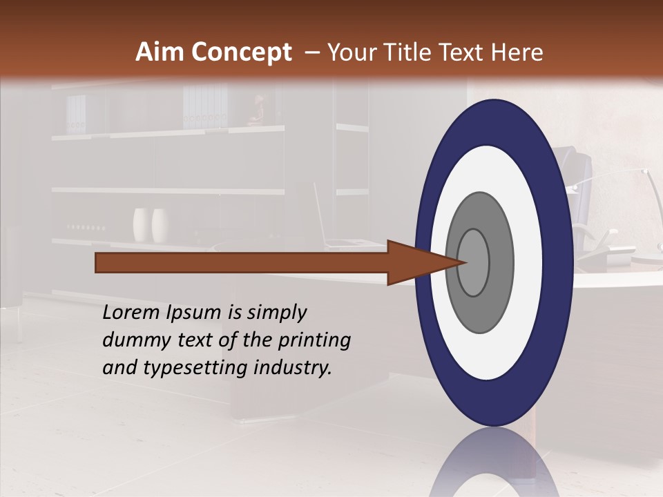 Room Three Dimensional Easy Chair PowerPoint Template