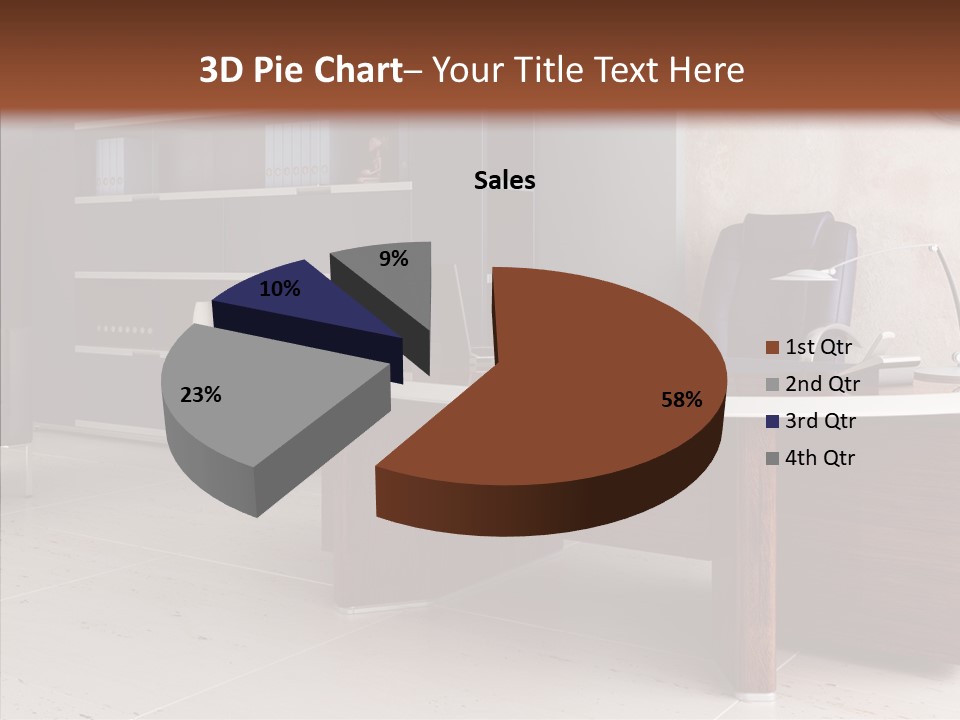 Room Three Dimensional Easy Chair PowerPoint Template