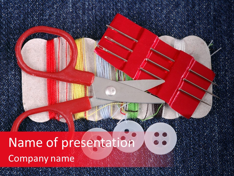 Needle Object Button PowerPoint Template