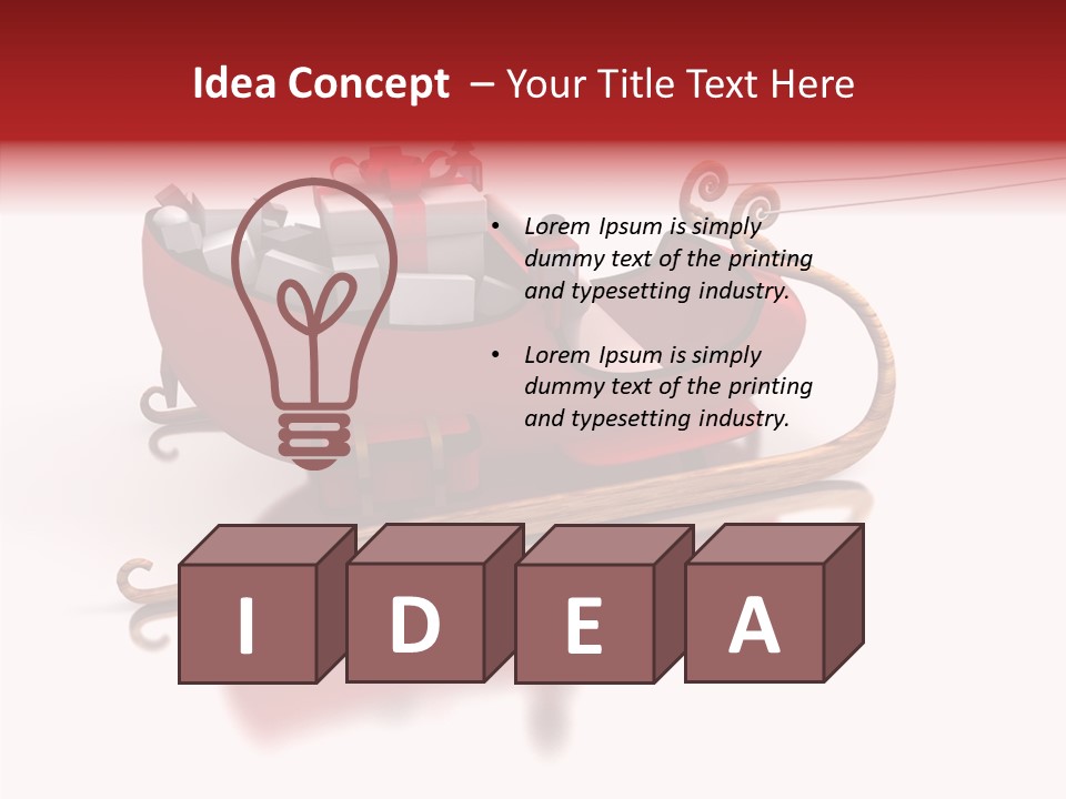 Sleigh Ice Gifts PowerPoint Template