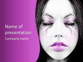 Face Glance Pink PowerPoint Template