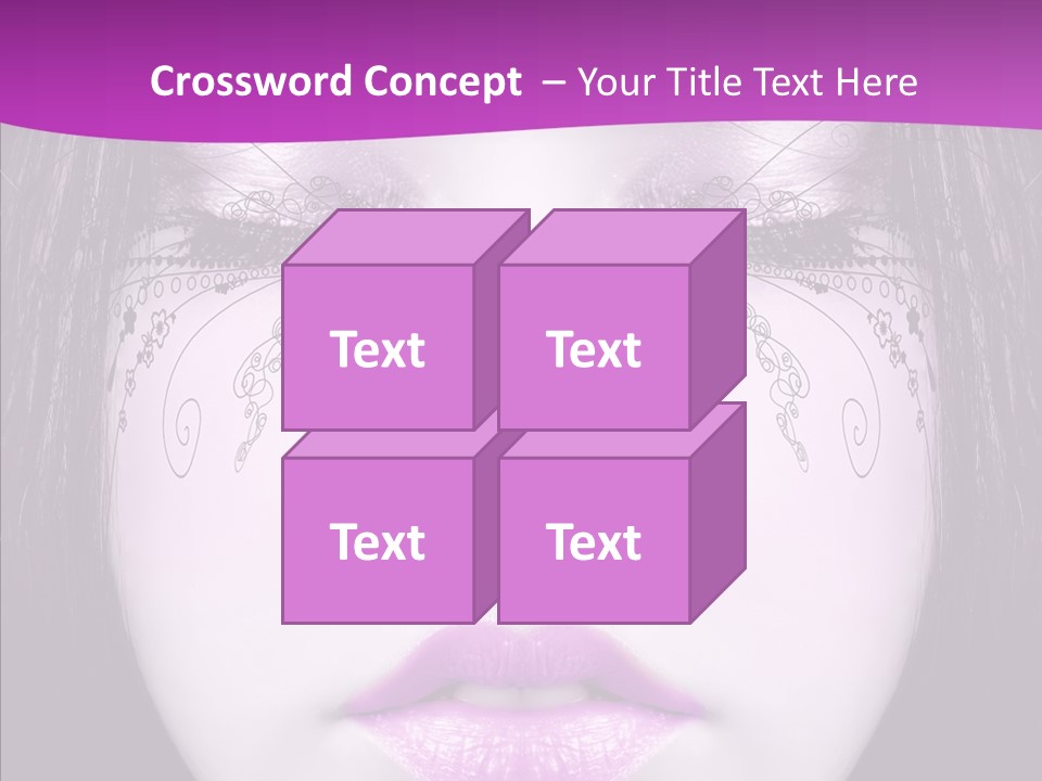 Face Glance Pink PowerPoint Template