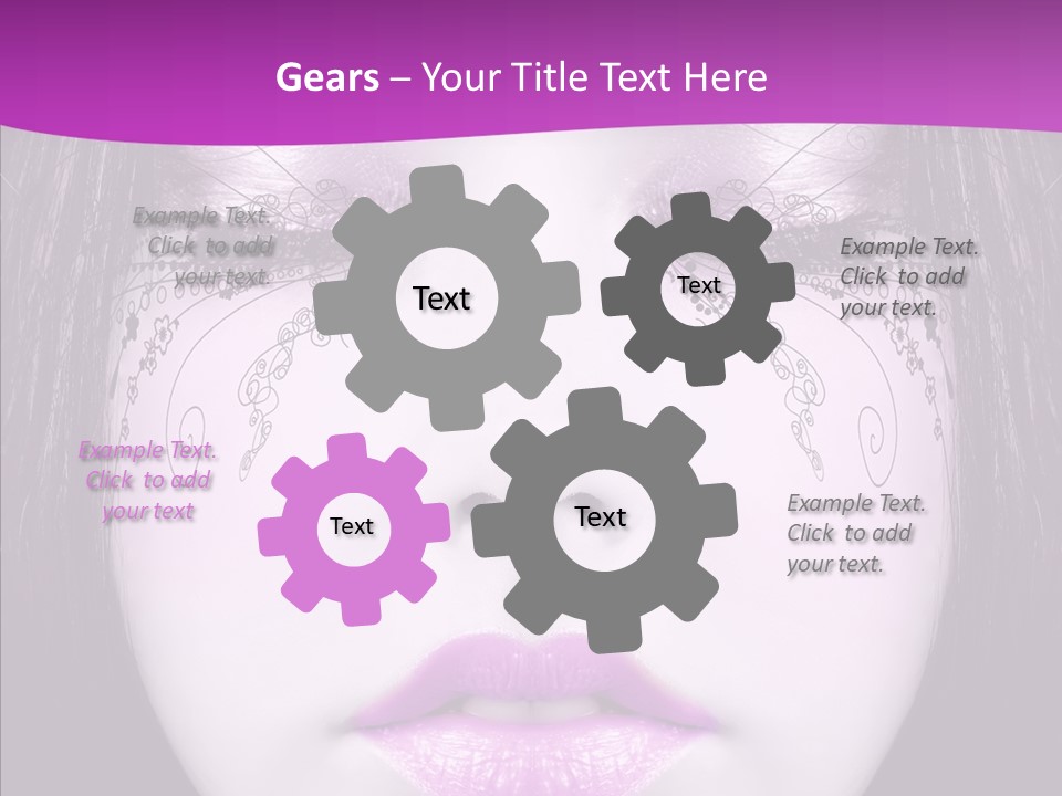 Face Glance Pink PowerPoint Template