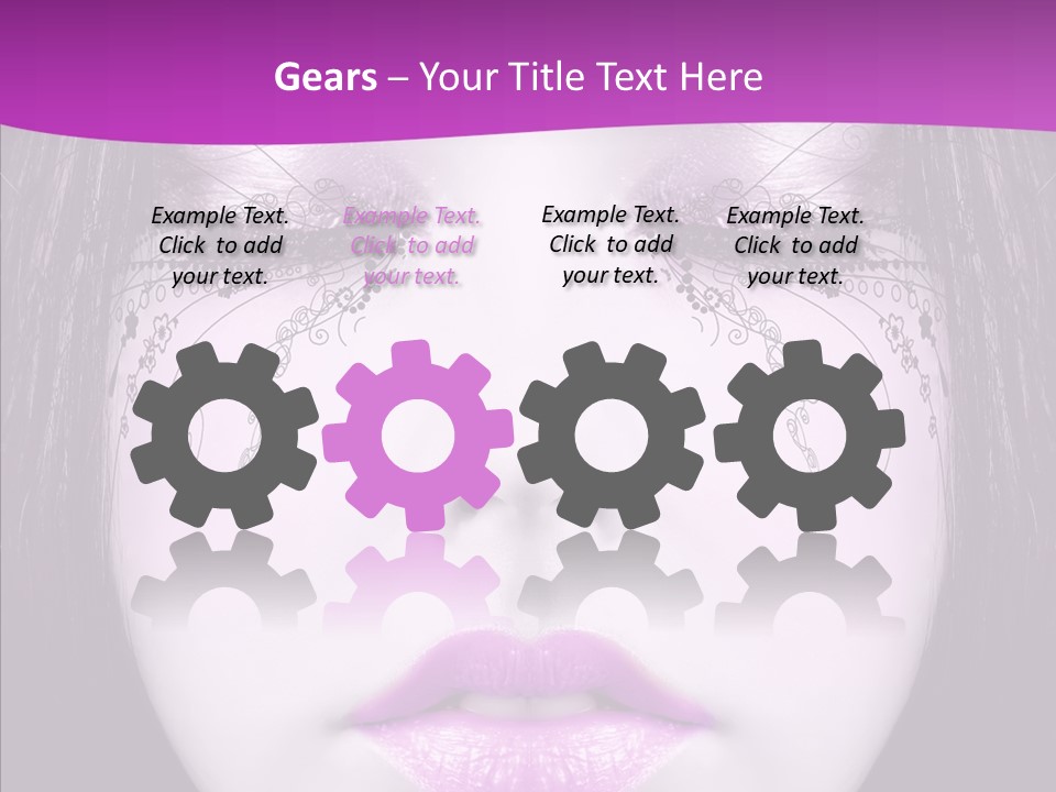 Face Glance Pink PowerPoint Template